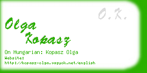 olga kopasz business card